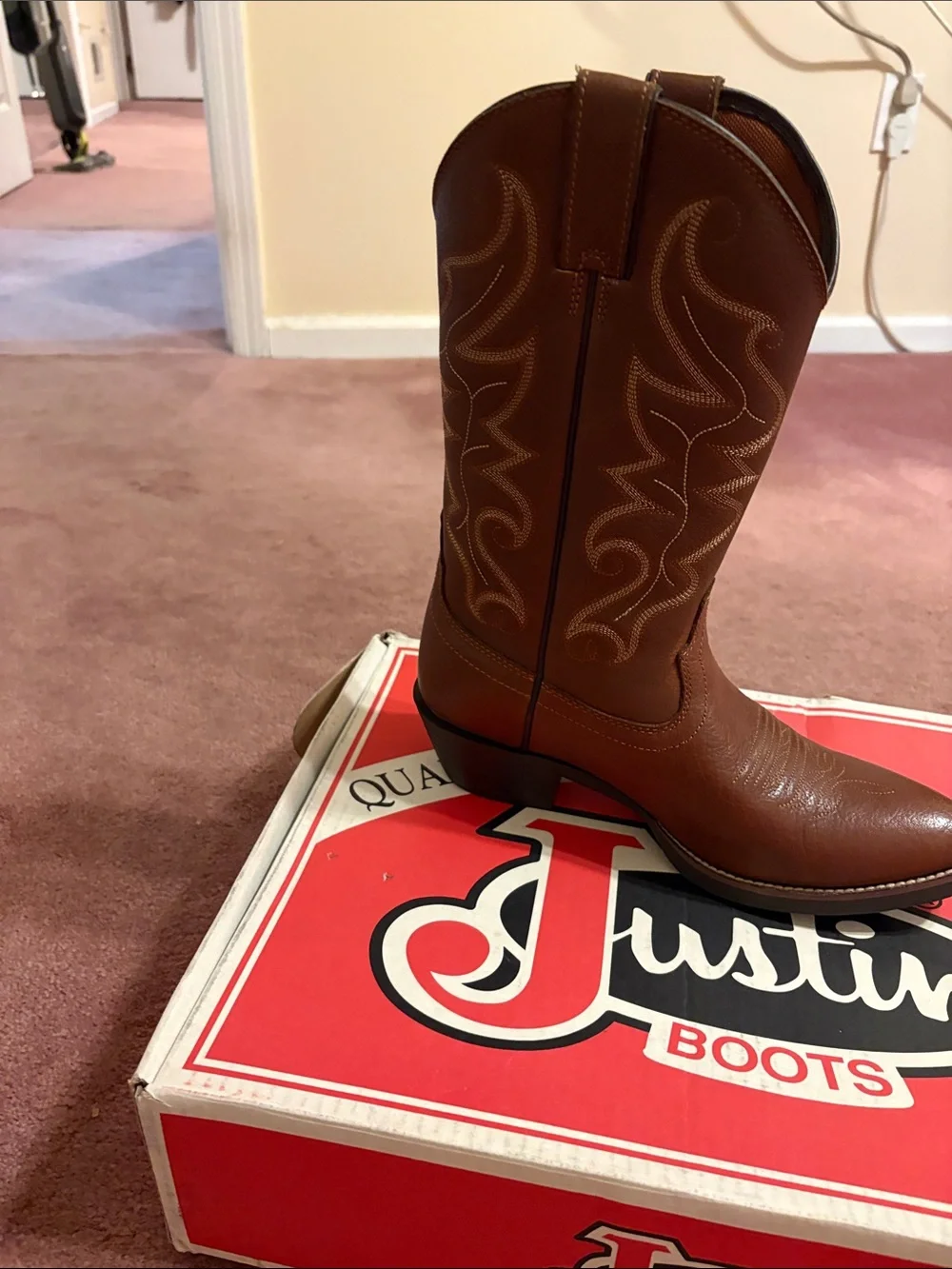 Justin Boots Brown Leather Western Cowboy Boots